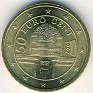 Euro - 50 Euro Cent - Austria - 2002 - Brass - KM# 3087 - Obv: Secession building in Vienna Rev: Relief map of European Union at left, denomination at center right - 0